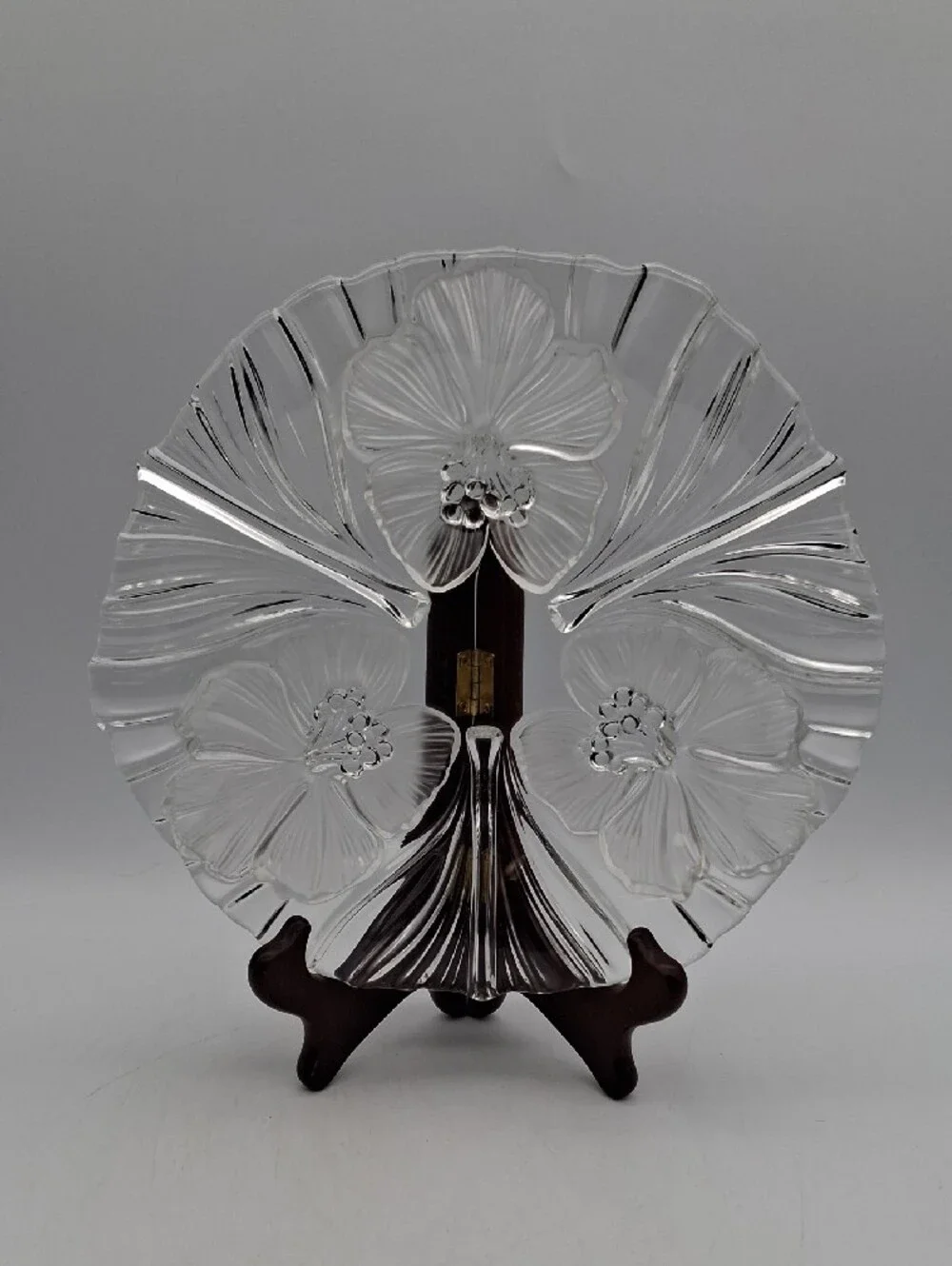 Clear Floral Glass Decorative Bowl - Home Accents